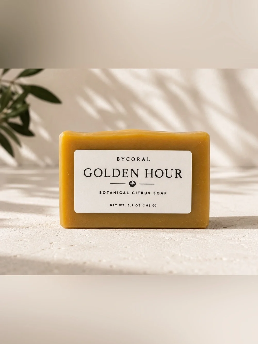 ByCoral | Golden Hour | Botanical Citrus Handmade Soap Bar | 3.7 oz